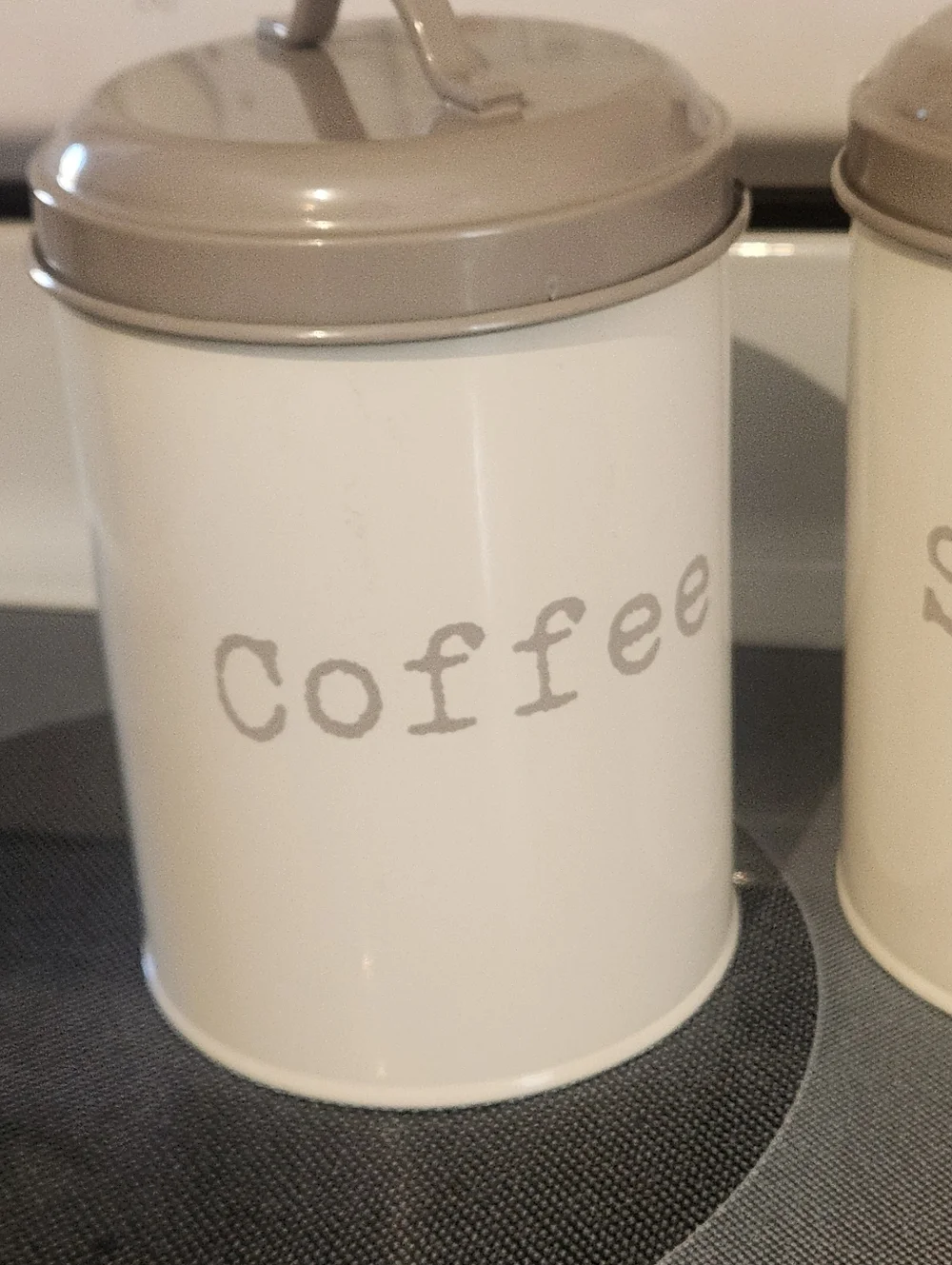 Coffee Tea Sugar Cannister Set Minimalistic Countrycore Metal